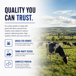 Grass-fed whey protein quality standard for chocolate whey protein powder
